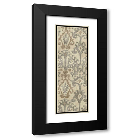Linen Ikat I Black Modern Wood Framed Art Print with Double Matting by Zarris, Chariklia