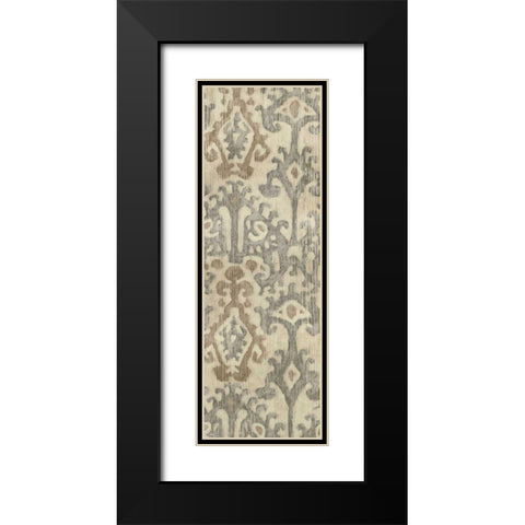 Linen Ikat I Black Modern Wood Framed Art Print with Double Matting by Zarris, Chariklia