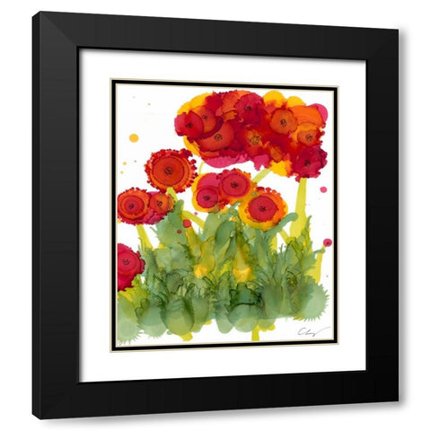 Poppy Whimsy IV Black Modern Wood Framed Art Print with Double Matting by Baynes, Cheryl