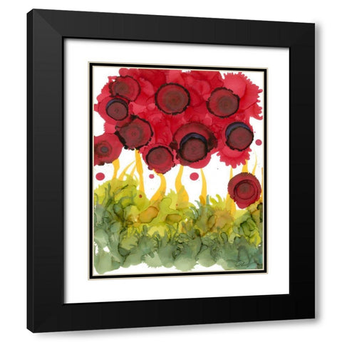 Poppy Whimsy VI Black Modern Wood Framed Art Print with Double Matting by Baynes, Cheryl