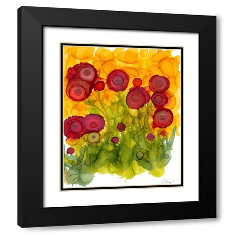 Poppy Whimsy VIII Black Modern Wood Framed Art Print with Double Matting by Baynes, Cheryl