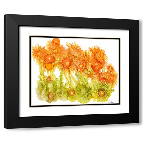 Sunlit Poppies I Black Modern Wood Framed Art Print with Double Matting by Baynes, Cheryl