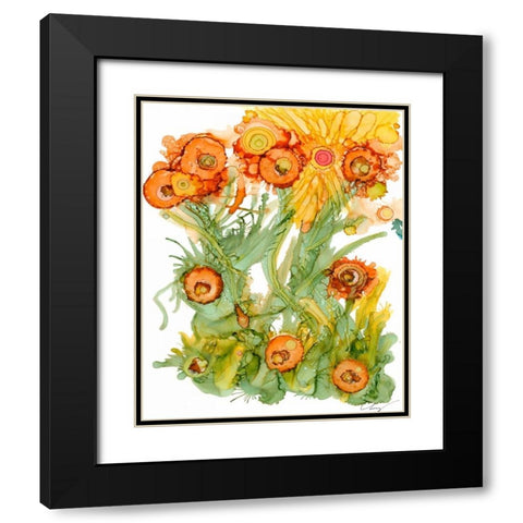 Sunlit Poppies III Black Modern Wood Framed Art Print with Double Matting by Baynes, Cheryl