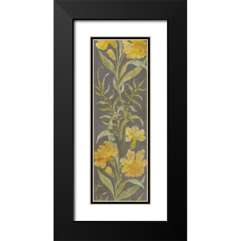 June Floral Panel I Black Modern Wood Framed Art Print with Double Matting by Meagher, Megan