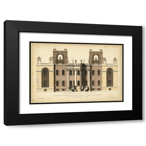 Elevation for a New Design I Black Modern Wood Framed Art Print with Double Matting by Campbell