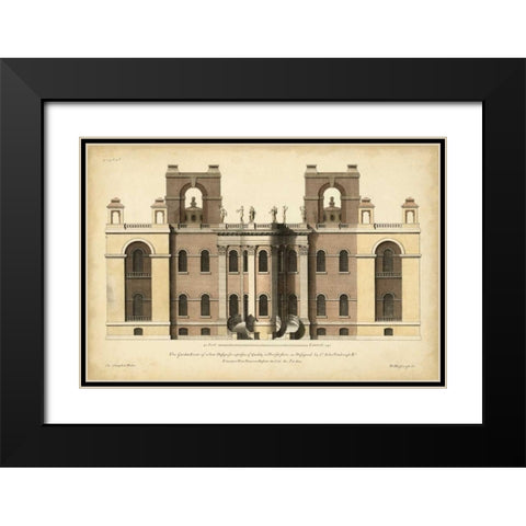 Elevation for a New Design I Black Modern Wood Framed Art Print with Double Matting by Campbell