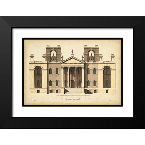 Elevation for a New Design II Black Modern Wood Framed Art Print with Double Matting by Campbell