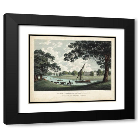 Watts Views VII Black Modern Wood Framed Art Print with Double Matting by Watts, W.