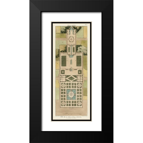Plan De La Villa Lanti Black Modern Wood Framed Art Print with Double Matting by Bonnard