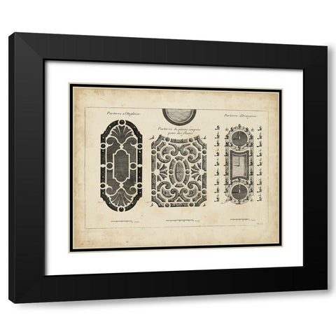 Garden Parterre II Black Modern Wood Framed Art Print with Double Matting by d Argenville, DeZallier