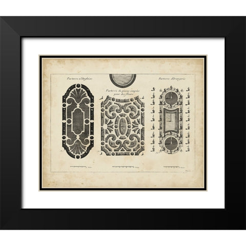 Garden Parterre II Black Modern Wood Framed Art Print with Double Matting by d Argenville, DeZallier
