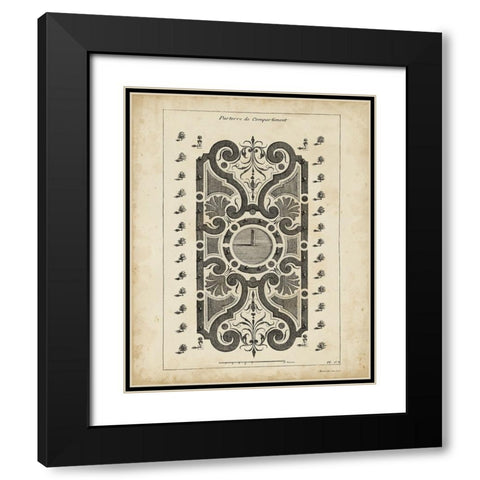 Garden Parterre VII Black Modern Wood Framed Art Print with Double Matting by d Argenville, DeZallier