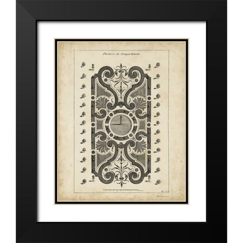 Garden Parterre VII Black Modern Wood Framed Art Print with Double Matting by d Argenville, DeZallier