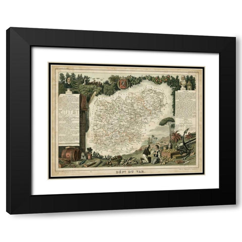 Atlas Nationale Illustre VII Black Modern Wood Framed Art Print with Double Matting by Levasseur, Victor