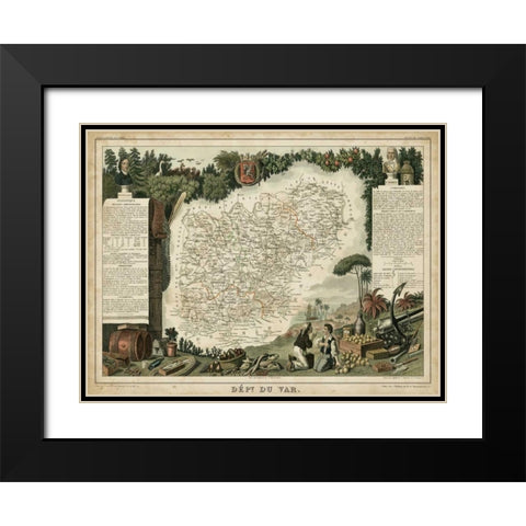 Atlas Nationale Illustre VII Black Modern Wood Framed Art Print with Double Matting by Levasseur, Victor
