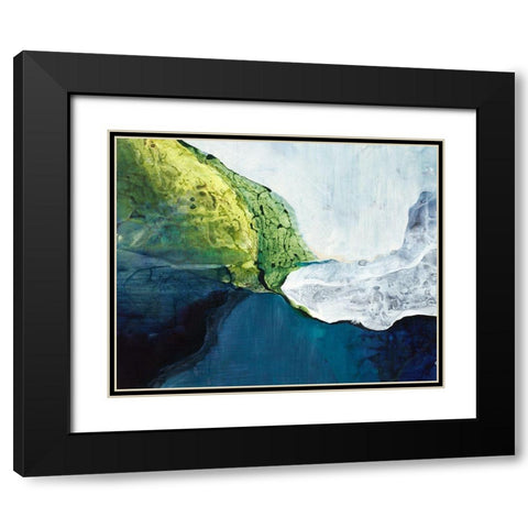 Earthy Collision Black Modern Wood Framed Art Print with Double Matting by Taylor, Kari