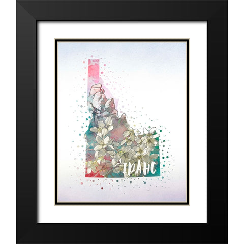 Idaho State Flower (Syringa) Black Modern Wood Framed Art Print with Double Matting by Inner Circle