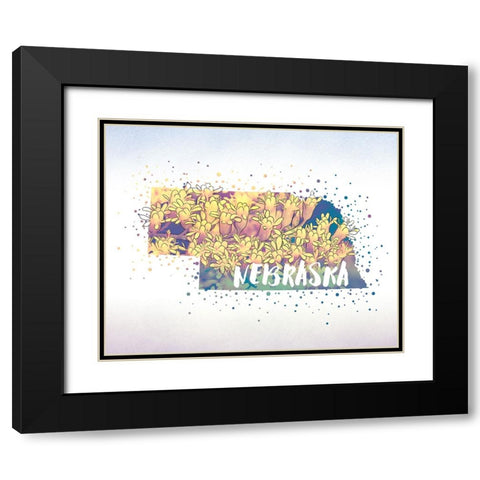 Nebraska State Flower (Goldenrod) Black Modern Wood Framed Art Print with Double Matting by Inner Circle
