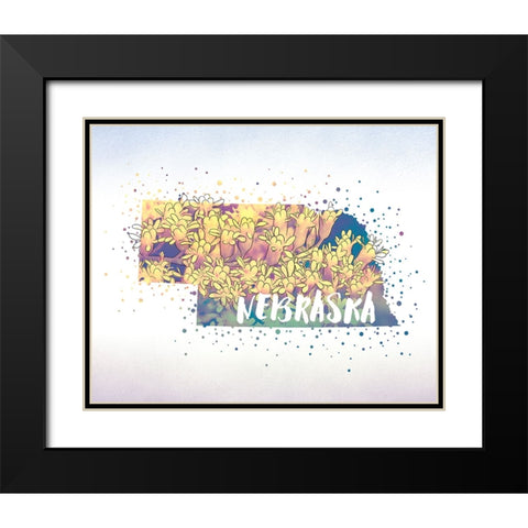 Nebraska State Flower (Goldenrod) Black Modern Wood Framed Art Print with Double Matting by Inner Circle