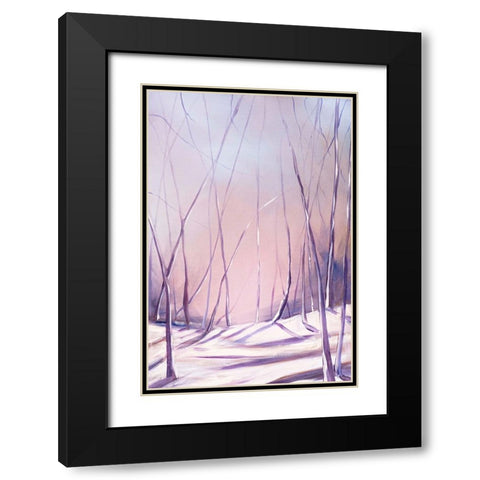 Lilac Snowfall Black Modern Wood Framed Art Print with Double Matting by Circle Art Group