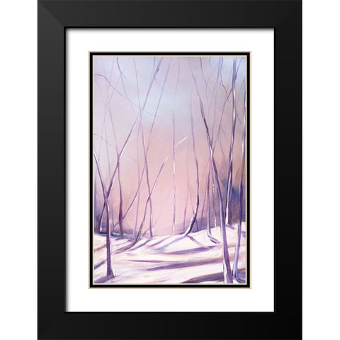 Lilac Snowfall Black Modern Wood Framed Art Print with Double Matting by Circle Art Group