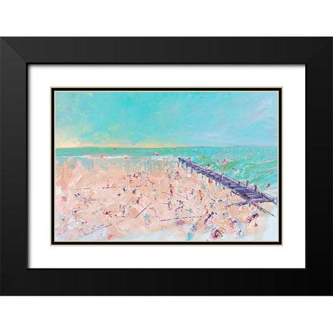 Spring Break II Black Modern Wood Framed Art Print with Double Matting by Circle Art Group