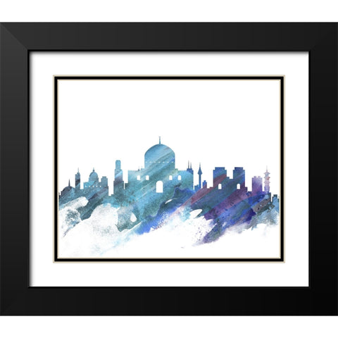 Jerusalem Watercolor Cityscape II Black Modern Wood Framed Art Print with Double Matting by Circle Art Group