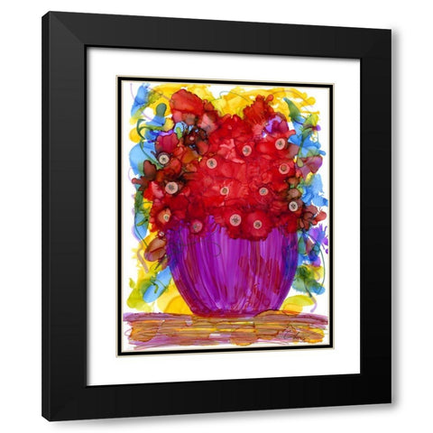 Venetian Reds II Black Modern Wood Framed Art Print with Double Matting by Baynes, Cheryl