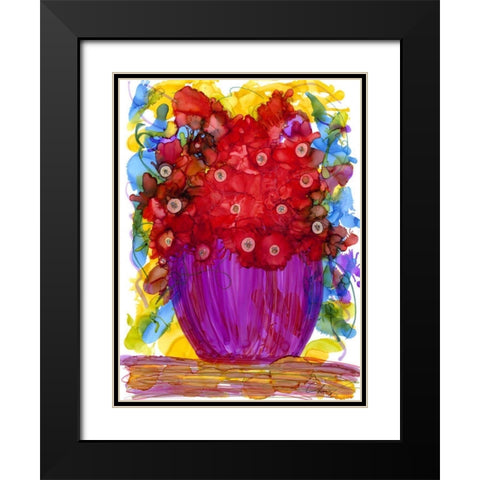 Venetian Reds II Black Modern Wood Framed Art Print with Double Matting by Baynes, Cheryl