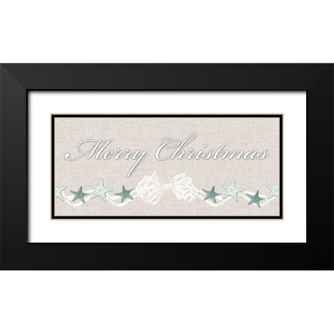 Coastal Christmas Collection H Black Modern Wood Framed Art Print with Double Matting by Vision Studio