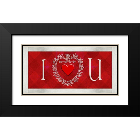 DIY Love Collection H Black Modern Wood Framed Art Print with Double Matting by Vision Studio