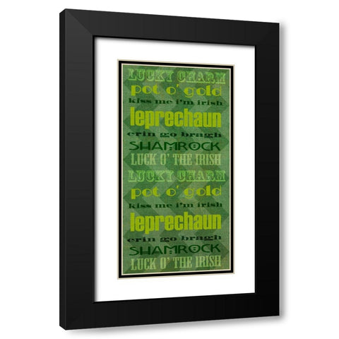St. Pattys Collection B Black Modern Wood Framed Art Print with Double Matting by Vision Studio