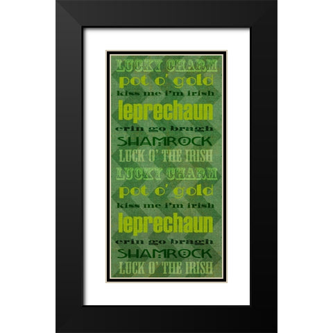St. Pattys Collection B Black Modern Wood Framed Art Print with Double Matting by Vision Studio
