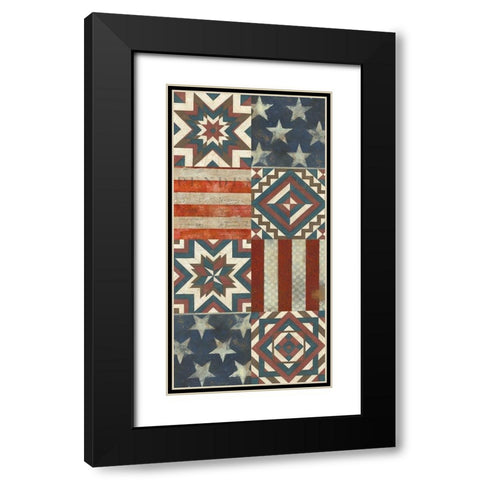 American Quilt J Black Modern Wood Framed Art Print with Double Matting by Vision Studio