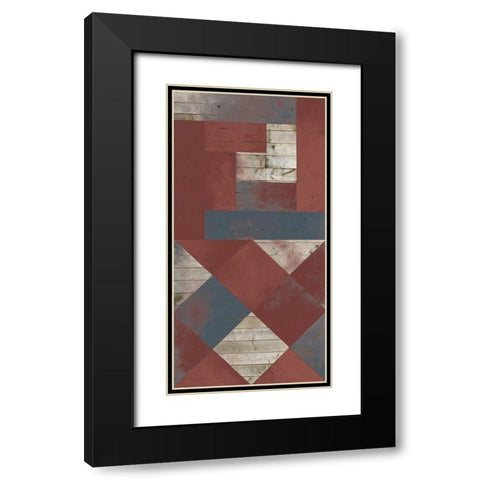 American Quilt L Black Modern Wood Framed Art Print with Double Matting by Vision Studio