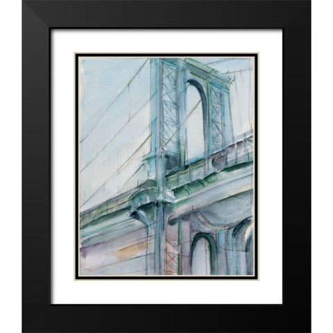 Watercolor Bridge Study I Black Modern Wood Framed Art Print with Double Matting by Harper, Ethan