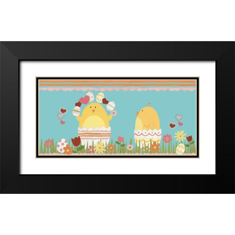 Easter Sweeties Collection C Black Modern Wood Framed Art Print with Double Matting by Vess, June Erica