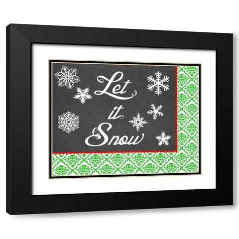 Let it Snow Collection A Black Modern Wood Framed Art Print with Double Matting by Vess, June Erica
