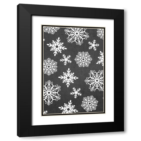 Let it Snow Collection D Black Modern Wood Framed Art Print with Double Matting by Vess, June Erica