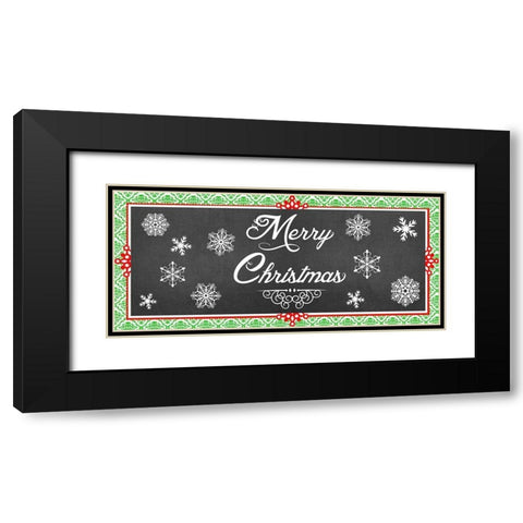 Let it Snow Collection H Black Modern Wood Framed Art Print with Double Matting by Vess, June Erica