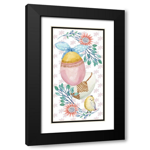 Easter Pups Collection B Black Modern Wood Framed Art Print with Double Matting by Wang, Melissa