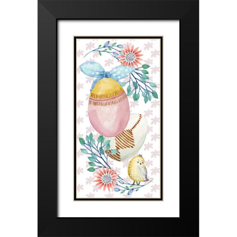 Easter Pups Collection B Black Modern Wood Framed Art Print with Double Matting by Wang, Melissa