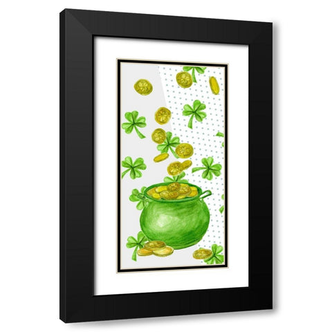 St. Patricks Day Collection B Black Modern Wood Framed Art Print with Double Matting by Wang, Melissa