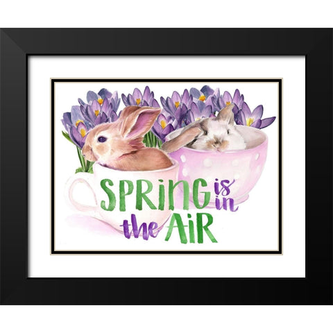 Bunny Crossing Collection A Black Modern Wood Framed Art Print with Double Matting by Parker, Jennifer Paxton