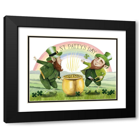 Leprechauns Rainbow Collection A Black Modern Wood Framed Art Print with Double Matting by Popp, Grace