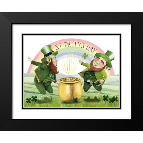 Leprechauns Rainbow Collection A Black Modern Wood Framed Art Print with Double Matting by Popp, Grace