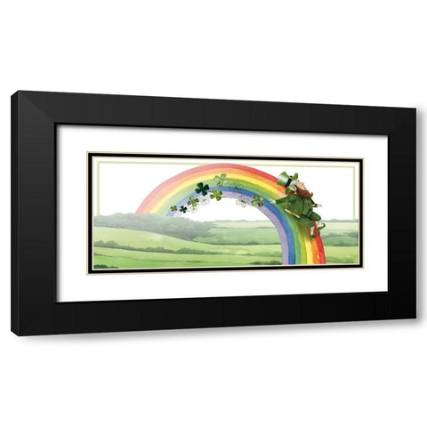 Leprechauns Rainbow Collection D Black Modern Wood Framed Art Print with Double Matting by Popp, Grace