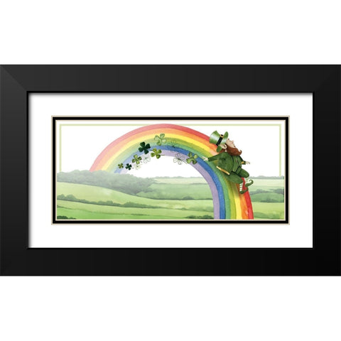 Leprechauns Rainbow Collection D Black Modern Wood Framed Art Print with Double Matting by Popp, Grace