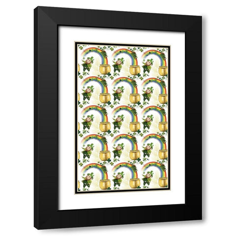Leprechauns Rainbow Collection E Black Modern Wood Framed Art Print with Double Matting by Popp, Grace