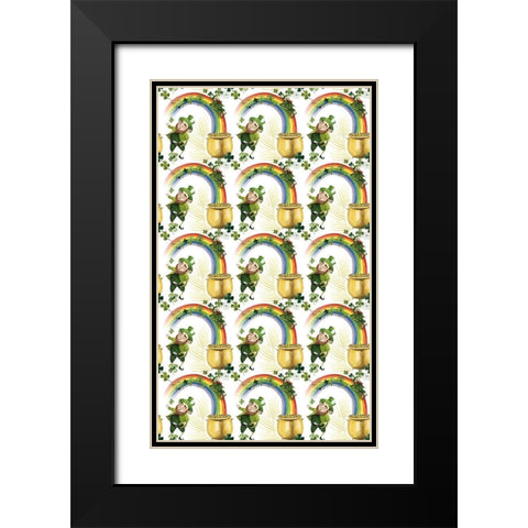 Leprechauns Rainbow Collection E Black Modern Wood Framed Art Print with Double Matting by Popp, Grace